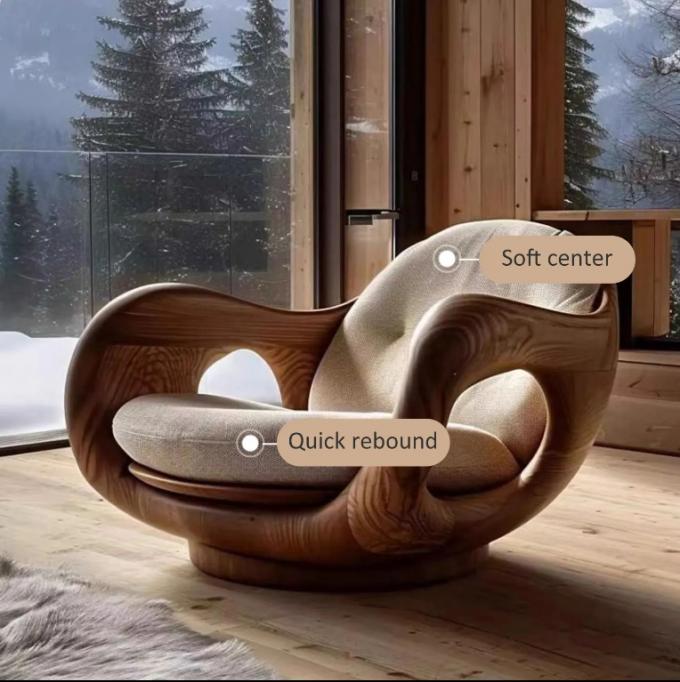 Ghế sofa đơn bằng gỗ nguyên khối kiểu Ý loại 1 có thể ngả lưng, thiết kế sáng tạo kiểu cabin hạng nhất có thể chuyển đổi 3