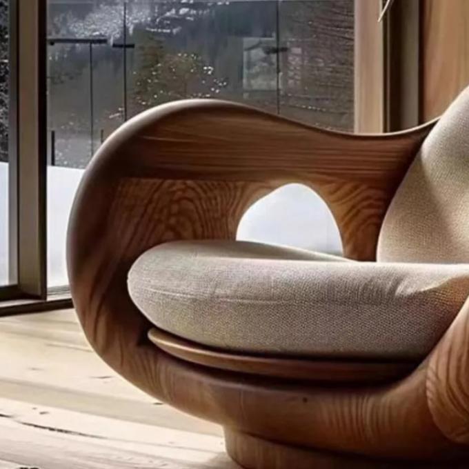 Ghế sofa đơn bằng gỗ nguyên khối kiểu Ý loại 1 có thể ngả lưng, thiết kế sáng tạo kiểu cabin hạng nhất có thể chuyển đổi 5