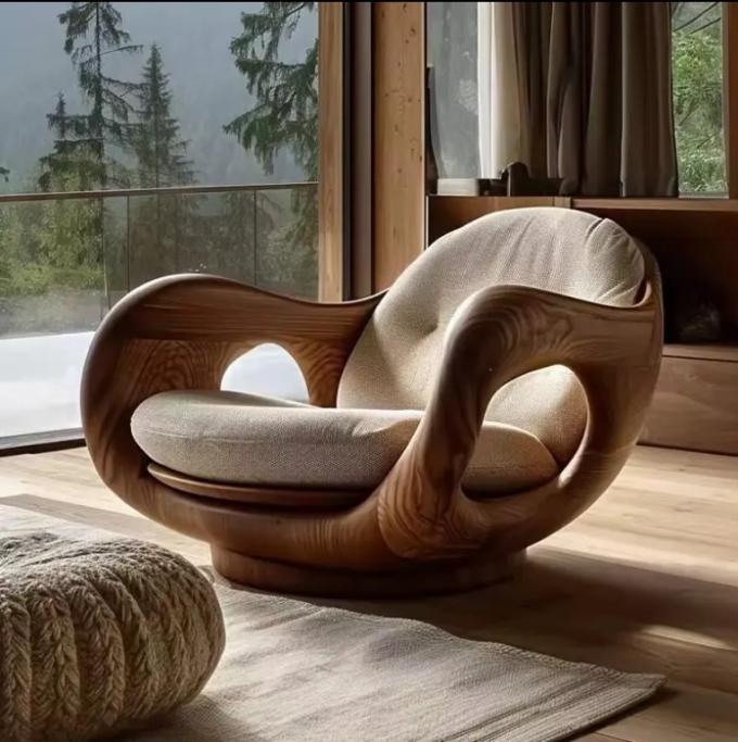 Ghế sofa đơn bằng gỗ nguyên khối kiểu Ý loại 1 có thể ngả lưng, thiết kế sáng tạo kiểu cabin hạng nhất có thể chuyển đổi 6