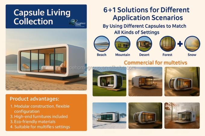 Capsula abitativa modulare di lusso 7 in acciaio prefabbricata Smart Tiny Space Capsule Home Prefabbricata Capsule Room Hotel Capsule House Outdoor 1