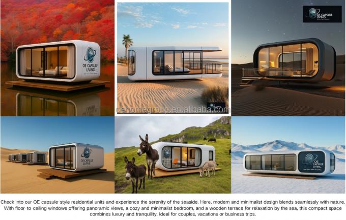 Capsula abitativa modulare di lusso 7 in acciaio prefabbricata Smart Tiny Space Capsule Home Prefabbricata Capsule Room Hotel Capsule House Outdoor 12