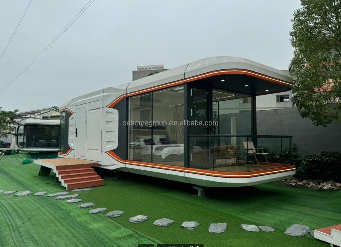 Capsula abitativa modulare di lusso 7 in acciaio prefabbricata Smart Tiny Space Capsule Home Prefabbricata Capsule Room Hotel Capsule House Outdoor 18