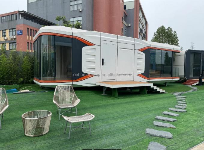 Capsula abitativa modulare di lusso 7 in acciaio prefabbricata Smart Tiny Space Capsule Home Prefabbricata Capsule Room Hotel Capsule House Outdoor 21