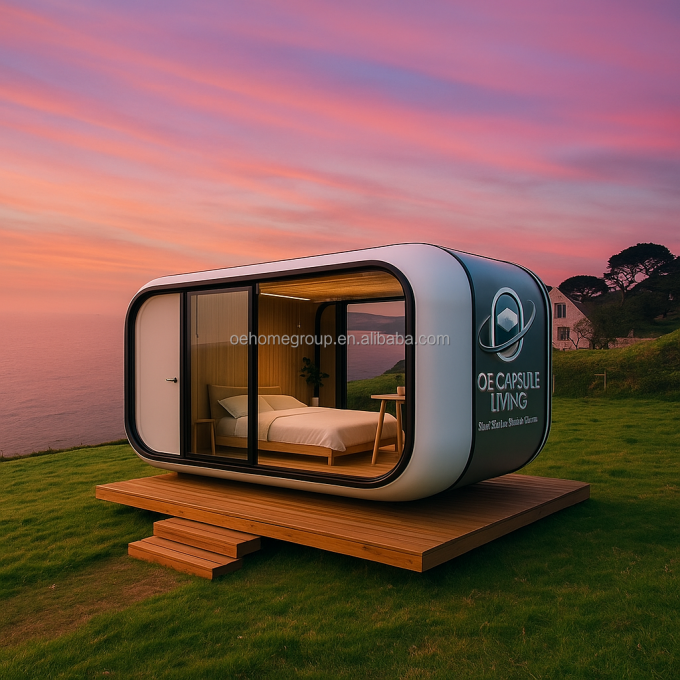 Capsula abitativa modulare di lusso 7 in acciaio prefabbricata Smart Tiny Space Capsule Home Prefabbricata Capsule Room Hotel Capsule House Outdoor 4