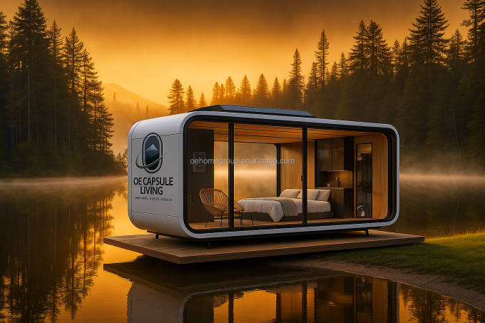 Capsula abitativa modulare di lusso 7 in acciaio prefabbricata Smart Tiny Space Capsule Home Prefabbricata Capsule Room Hotel Capsule House Outdoor 5