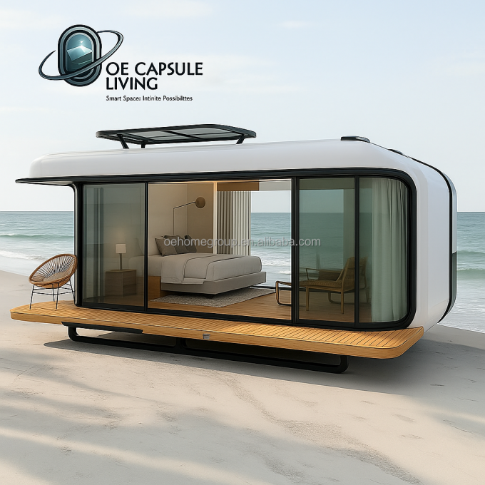 Cabin Apple Di động Tùy chỉnh Container Nhà Di động Không gian Capsule Nhà Lắp ghép Dễ dàng Lắp đặt Nhà Biệt thự Nghỉ dưỡng 2
