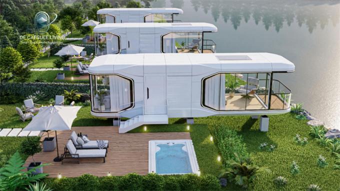 Phòng ngủ sang trọng Phòng khách hiện đại Prefab thông minh Không gian nhỏ Capsule di động Khối chứa mô-đun Capsule House Hotel 1