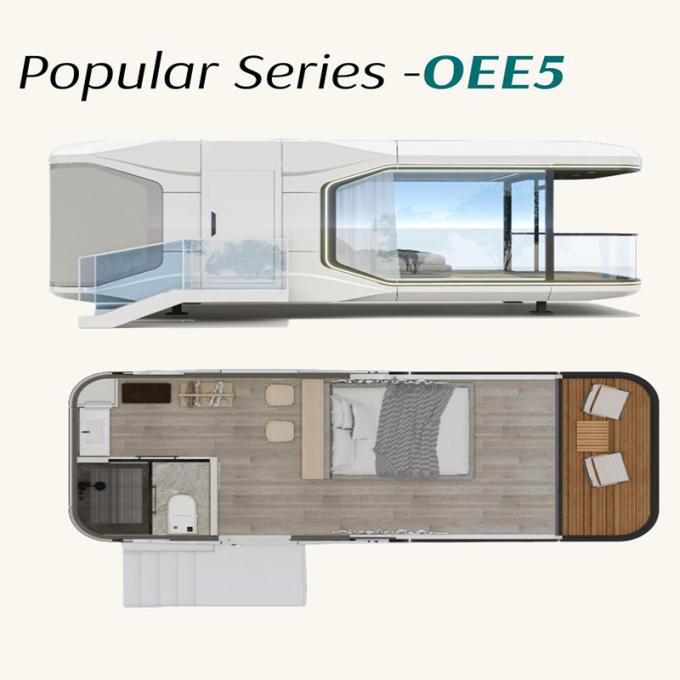 Phòng ngủ sang trọng Phòng khách hiện đại Prefab thông minh Không gian nhỏ Capsule di động Khối chứa mô-đun Capsule House Hotel 4