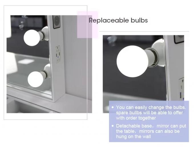 Ecrã de toque Quadro de metal 14 lâmpadas Espelho de maquiagem com luzes Led Espelho de vaidade 6