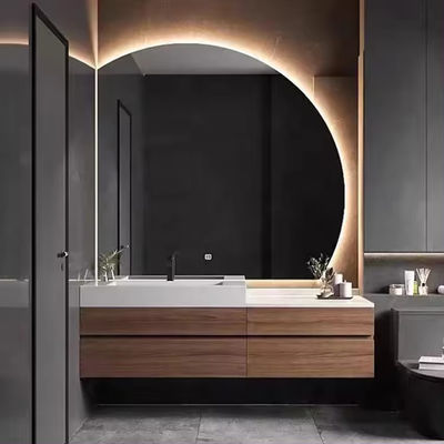 Plywood Modern Banyo Vanity 60 Inch Tek Tuvalet Lavabo