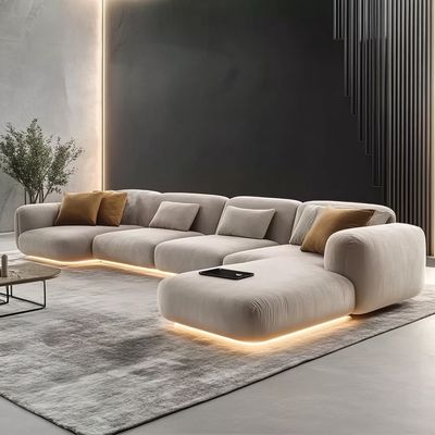 Yatak Odası Tarzı Konfor İçin İki Kişilik Modern Kadife Kumaş Oturma Odası Köşe Koltuk Takımı