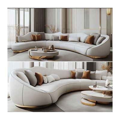Set Sofa Hotel Belud Dan Kulit Asli Untuk Perabotan Lobi Hotel Multifungsi Ruang Tamu Atau Perabotan Apartemen