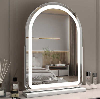 Modern LED Light Makeup Mirror with USB Charging and Natural Light Simulation for Tabletop Use