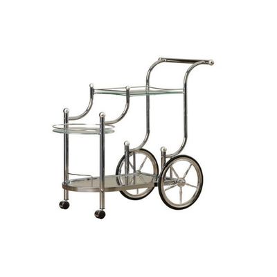 Metal Modern İçecekler Trolley Altın Cam Bar Araba Otel Yemek Hizmetleri