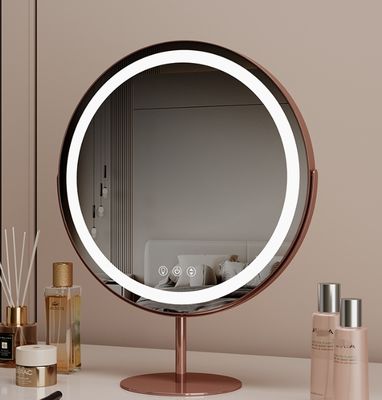 LED Makeup Mirror with Smart Touch Buttons USB Charging Interface and PVC Backboard for Personal Beauty