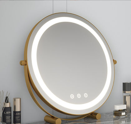 Touch Screen Small Vanity Mirror with LED Lights for Personal Beauty Makeup