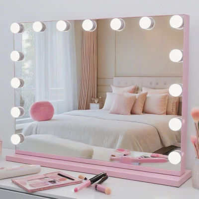 Modern Hollywood Makeup Mirror with 3 Color Temperature Adjustable Brightness and USB Charging Port