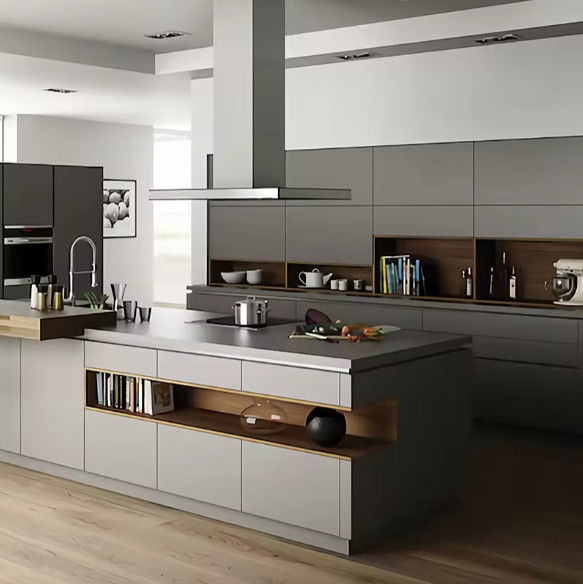 Köşe Mutfak MDF Dolaplar Pantry Beyaz Siyah Modüler 1