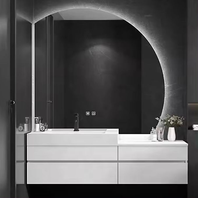 Plywood Modern Banyo Vanity 60 Inch Tek Tuvalet Lavabo 1