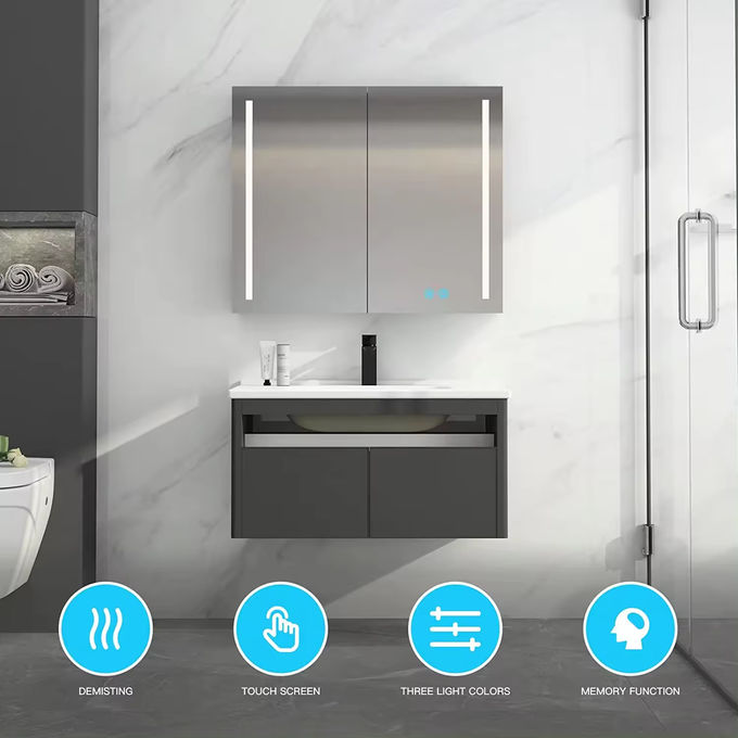 Aynalı Banyo Lavaboları ve Dolapları Vanity Dolabı reçine havuzu 1
